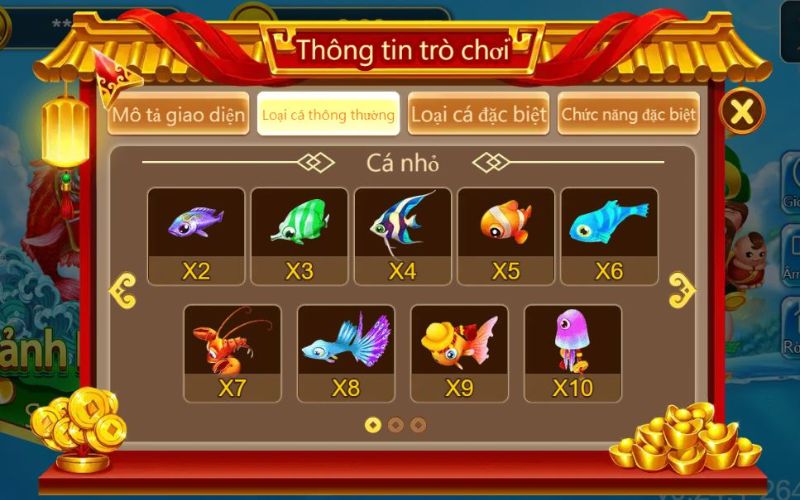 Danh sách vũ khí chơi bắn cá Thần Rồng